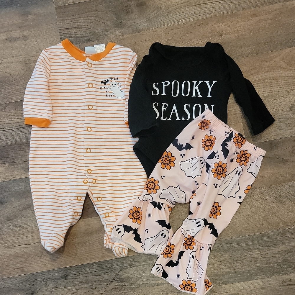 Circo Black, Orange, and Pink Kids Bodysuit Set